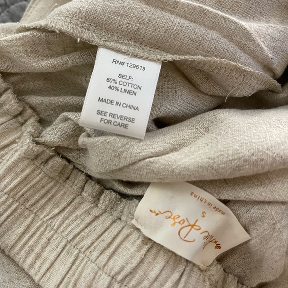 NWOT Allie Rose Linen Trouser Pants - Picture 8 of 8